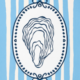 Blue and White Oyster Stripe Coastal Wall Art Print – 8x10 Coastal Home Decor (detail view 2)