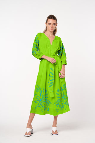 Palm Grove Embroidered Maxi Dress