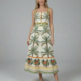 Palm Haven Tropical Cutout Midi Dress (detail view 3)