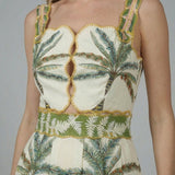 Palm Haven Tropical Cutout Midi Dress (detail view 4)