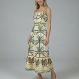 Palm Haven Tropical Cutout Midi Dress (detail view 2)