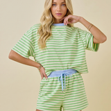 Paloma Stripe Tee – Coastal Stripe Graphic T-Shirt for Women (detail view 2)