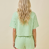 Paloma Stripe Tee – Coastal Stripe Graphic T-Shirt for Women (detail view 4)