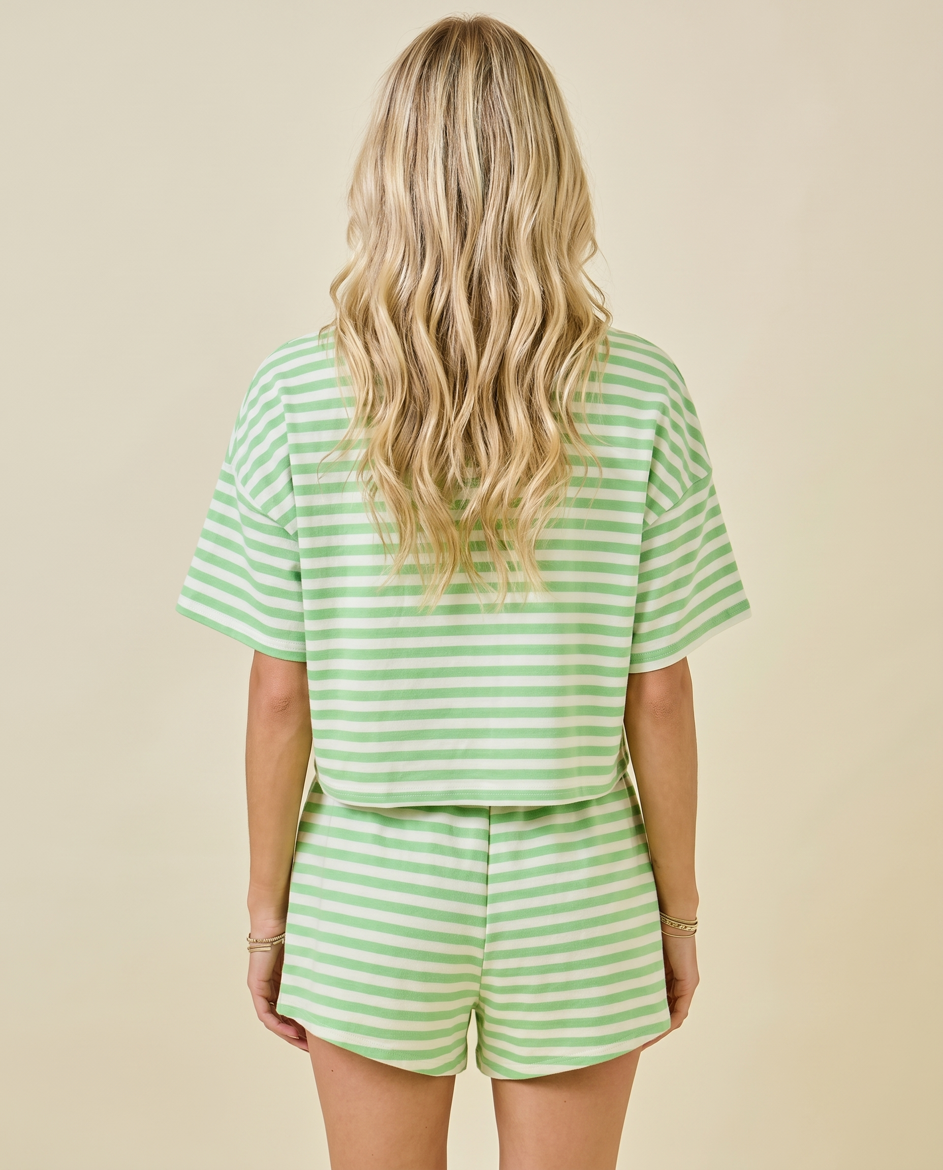 Paloma Stripe Tee – Coastal Stripe Graphic T-Shirt for Women (detail view 4)
