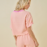Paloma Stripe Tee – Coastal Stripe Graphic T-Shirt for Women (detail view 3)