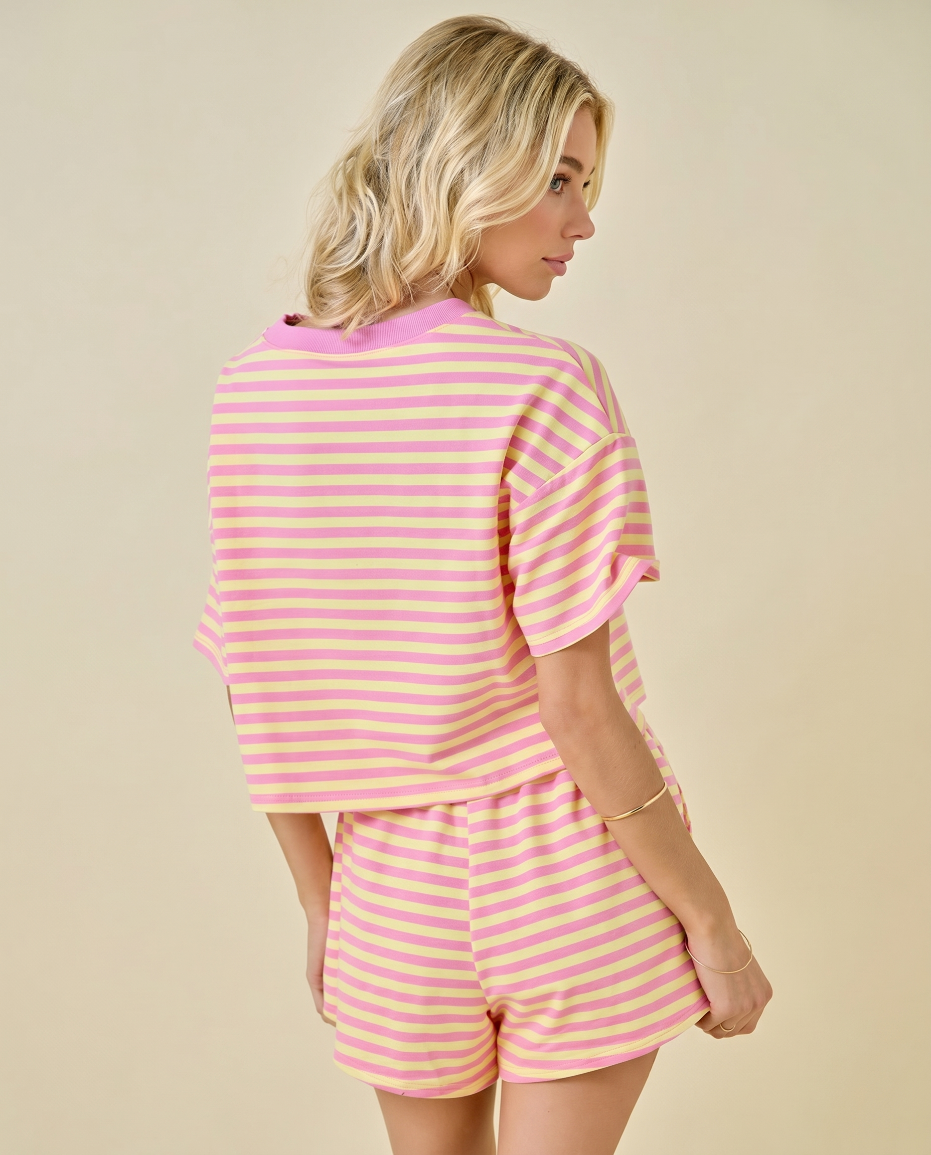 Paloma Stripe Tee – Coastal Stripe Graphic T-Shirt for Women (detail view 3)
