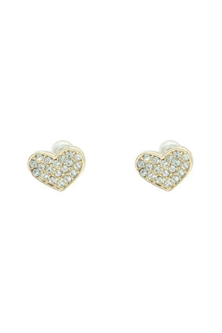 Pave Heart Stud Earrings