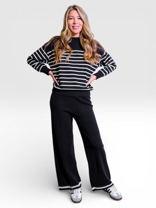 Crewneck Stripe Knit Sweater