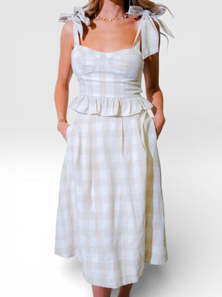 Gingham A-Line Skirt