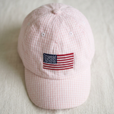 Pink American Flag Embroidered Hat