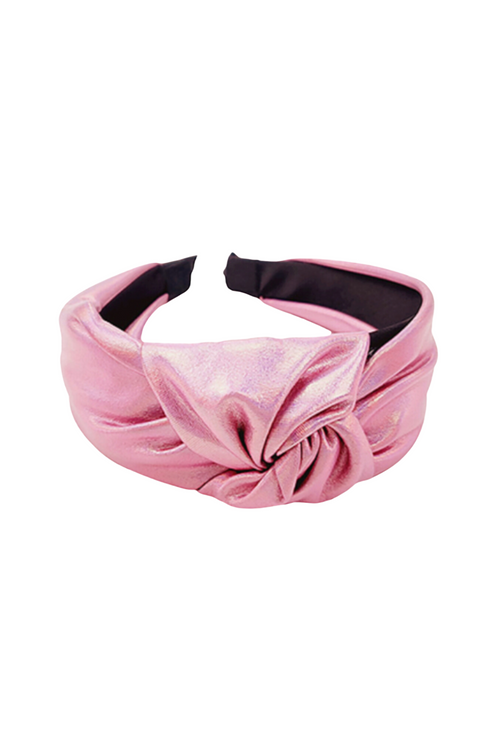 Pink Metallic Knotted Headband
