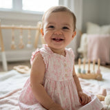 Pink Toile Baby Dress (detail view 2)