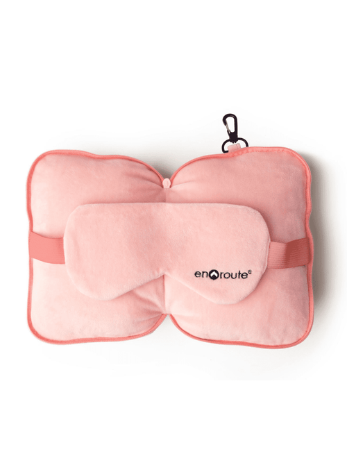 Pink Travel Pillow and Eye Mask