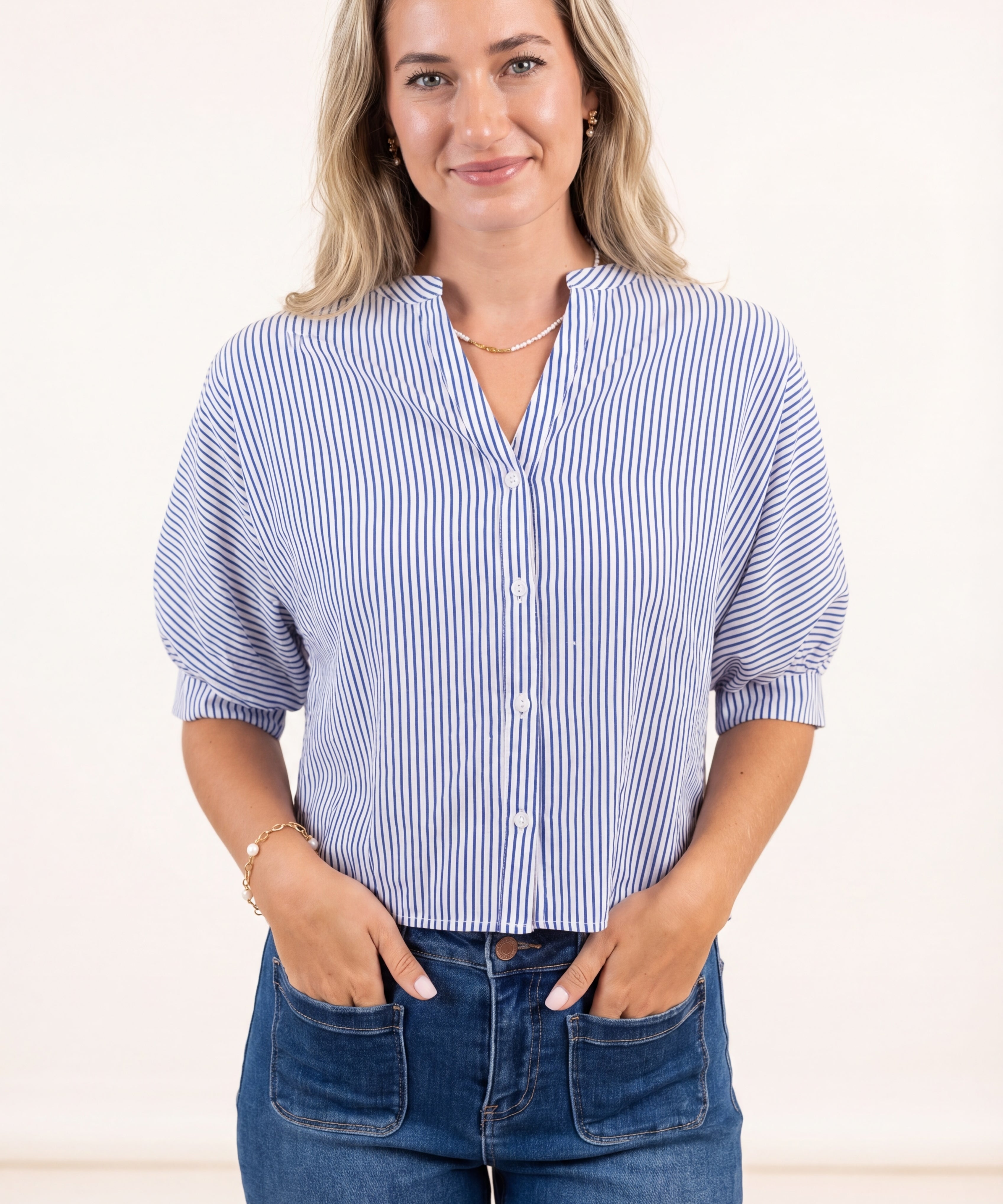 Pinstripe Blouse (detail view 4)