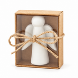 Small white angel keepsake on a white background