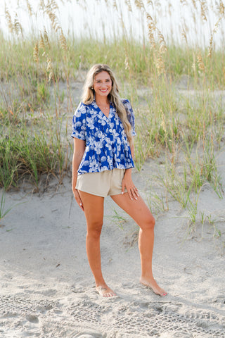 Indigo Floral Top