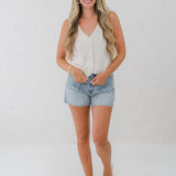 Linen Button-Front Vest