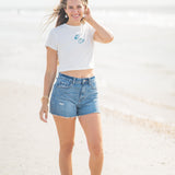 High Rise Denim Short