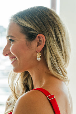 Organic Pearl Hoops