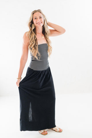 Stripe Maxi Skirt Dress Combo