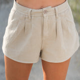 Pleated Front Detail Shorts