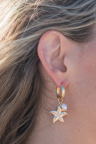 Sealife Huggie Dangle Earrings