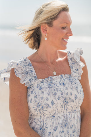 Rectangle Tag Shell Necklace