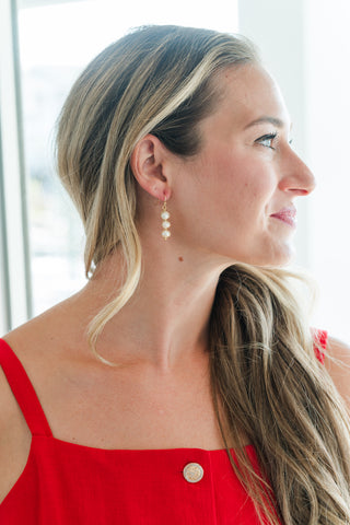Trio Pearl Drop Earrings