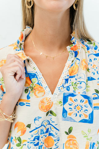 Tiny Cross Station Necklace