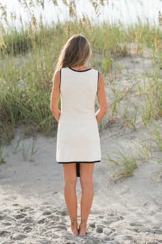 Scalloped Button Front Dress
