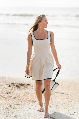 Piping Contrast Mini Dress