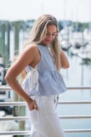 Side Bow Peplum Top