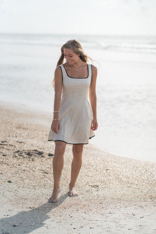 Piping Contrast Mini Dress