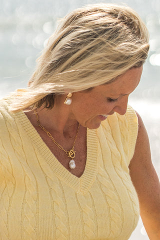 Cable Knit V-Neck Sweater Tank