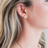 My Sister's Cottage | Waterproof | Flower CZ Earrings (detail view 3)