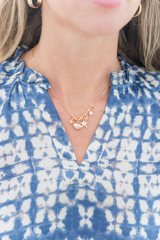 Pave Starfish Charm Necklace