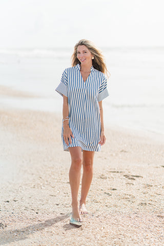 Multi Stripe Short Sleeve Dress