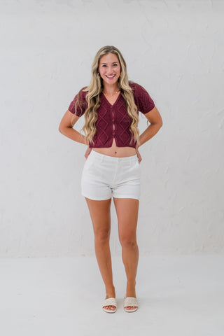 Short Sleeve Button Down Cardigan