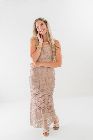 Cotton Crochet Maxi Tank Dress