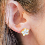 My Sister's Cottage | Waterproof | Flower CZ Earrings (detail view 2)