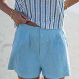 Zipper Linen Shorts
