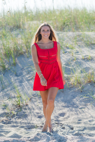 A-Line Lace Peek-a-Boo Dress
