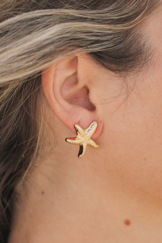 Textured Starfish Earrings