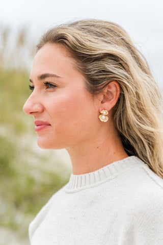 Double Pearl & Shell Earrings