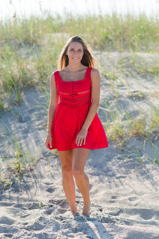 A-Line Lace Peek-a-Boo Dress