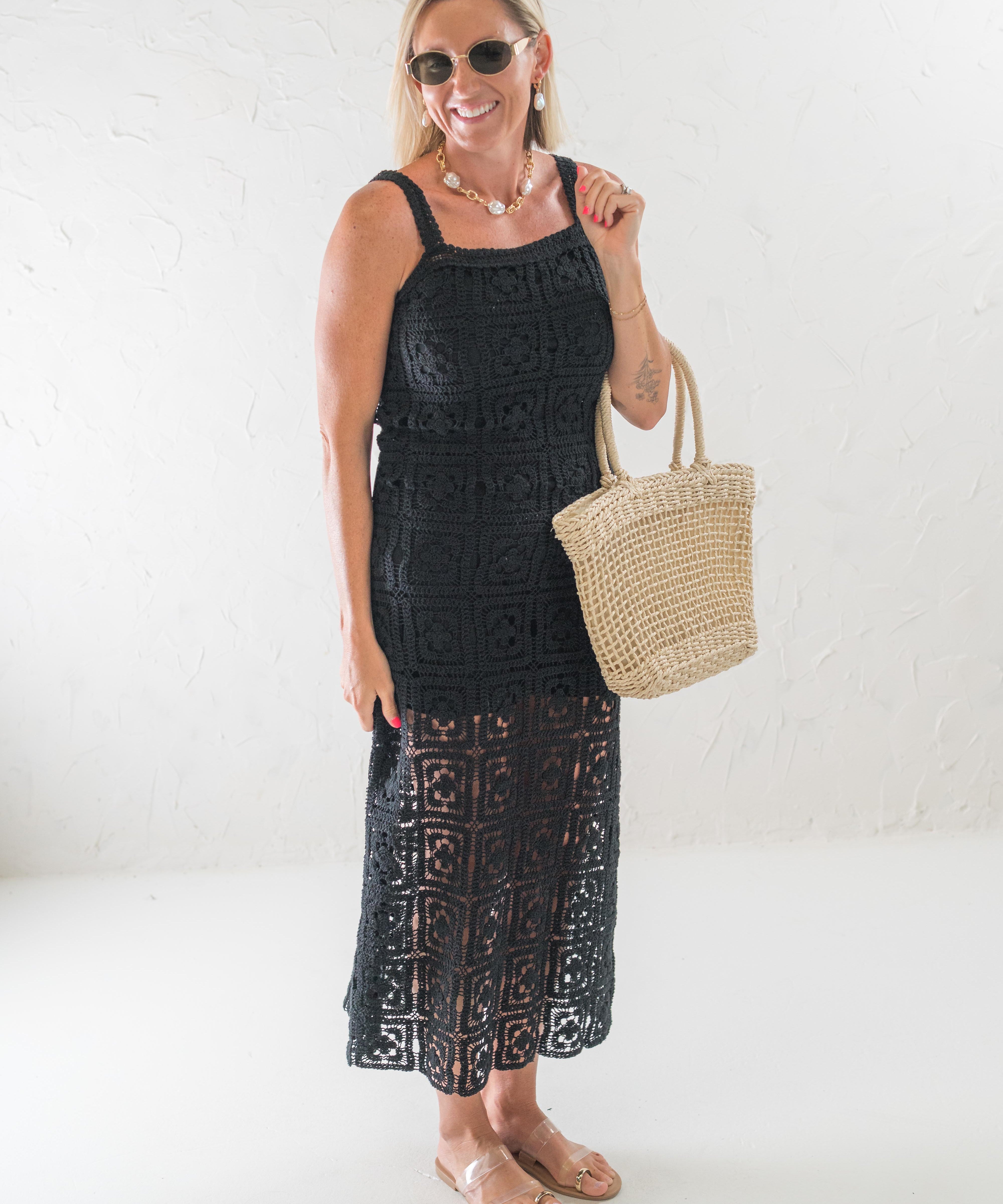 Cotton Crochet Maxi Tank Dress