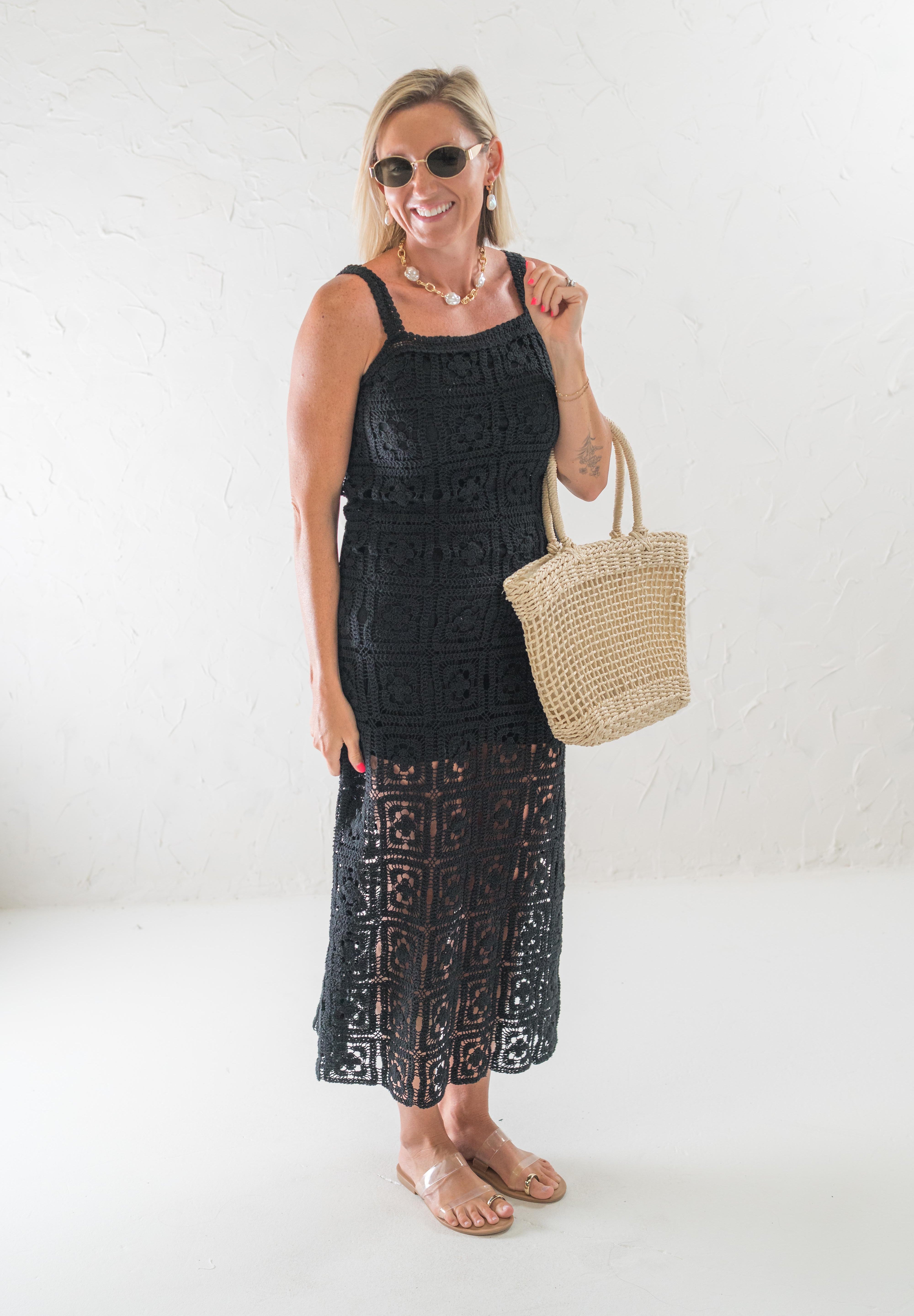 Cotton Crochet Maxi Tank Dress