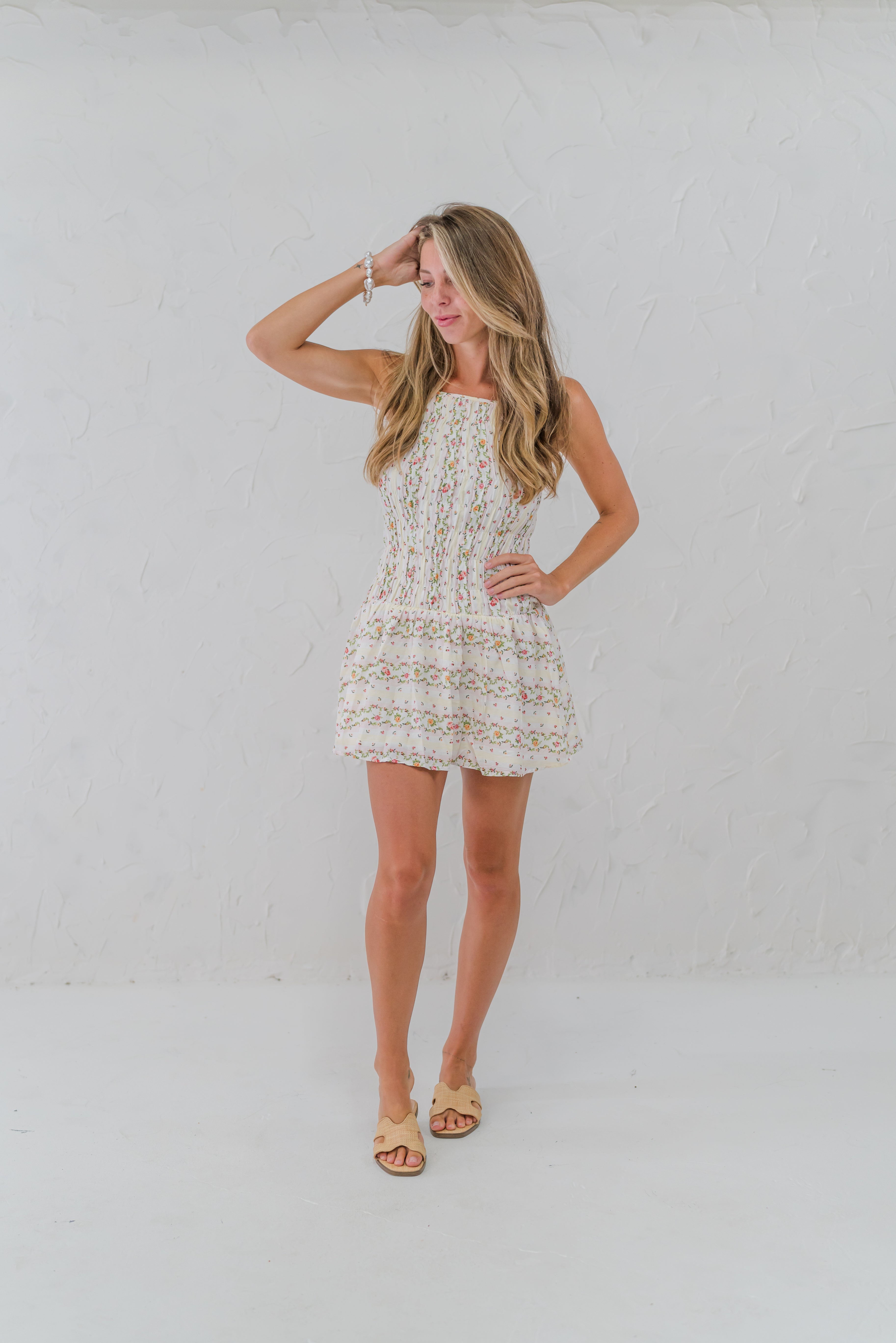 Smocked Tiered Torso Mini Dress (detail view 2)