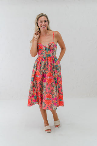 Corset Bust Midi Dress