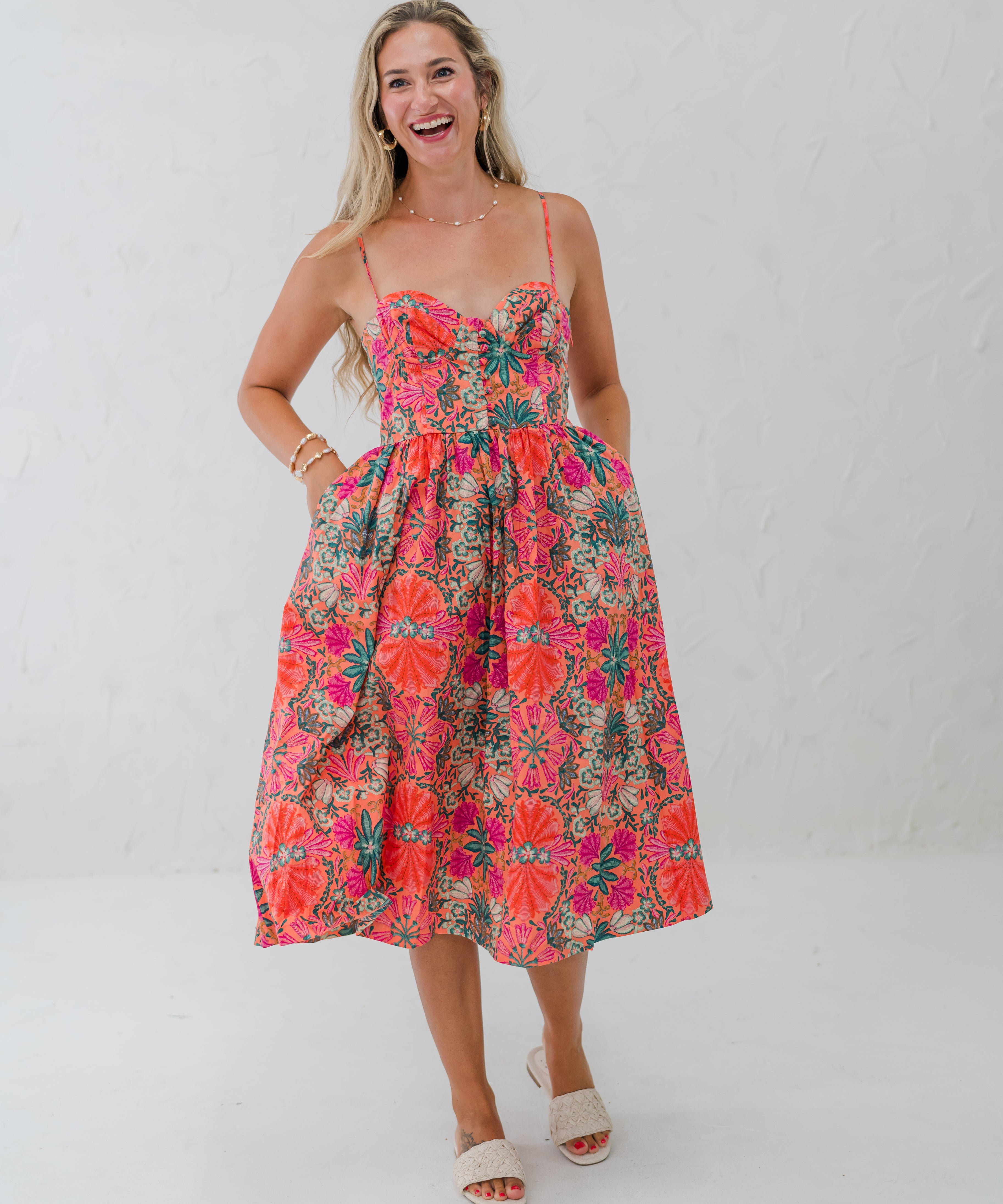 Corset Bust Midi Dress